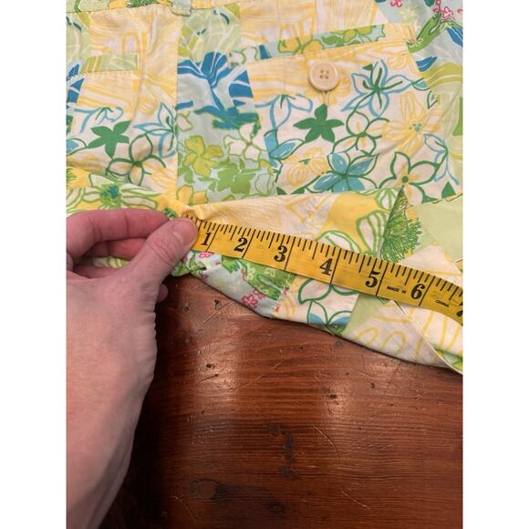 Lilly Pulitzer Patchwork Callahan Shorts Size 2 Alligator Frog Chino Cotton - Picture 4 of 9